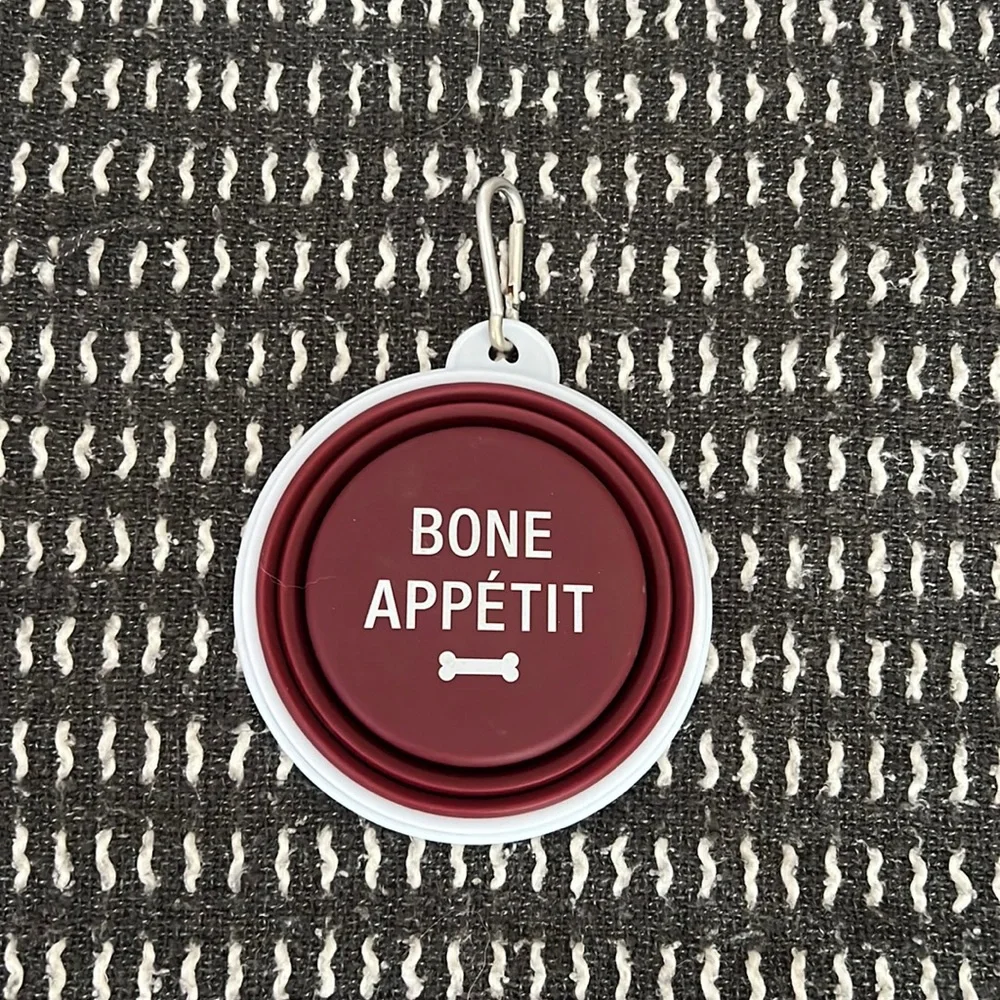 Small Maroon Collapsible Dog Bowl - Bone Appétit